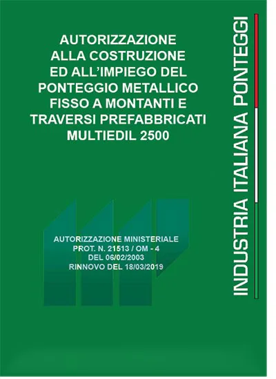 Certificazione ministeriale Sistema ponteggio Multidirezionale
